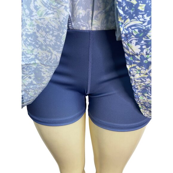 Vogo Womens Floral Activewear Skort With Inner Shorts Blue & White Size S - Picture 4 of 8